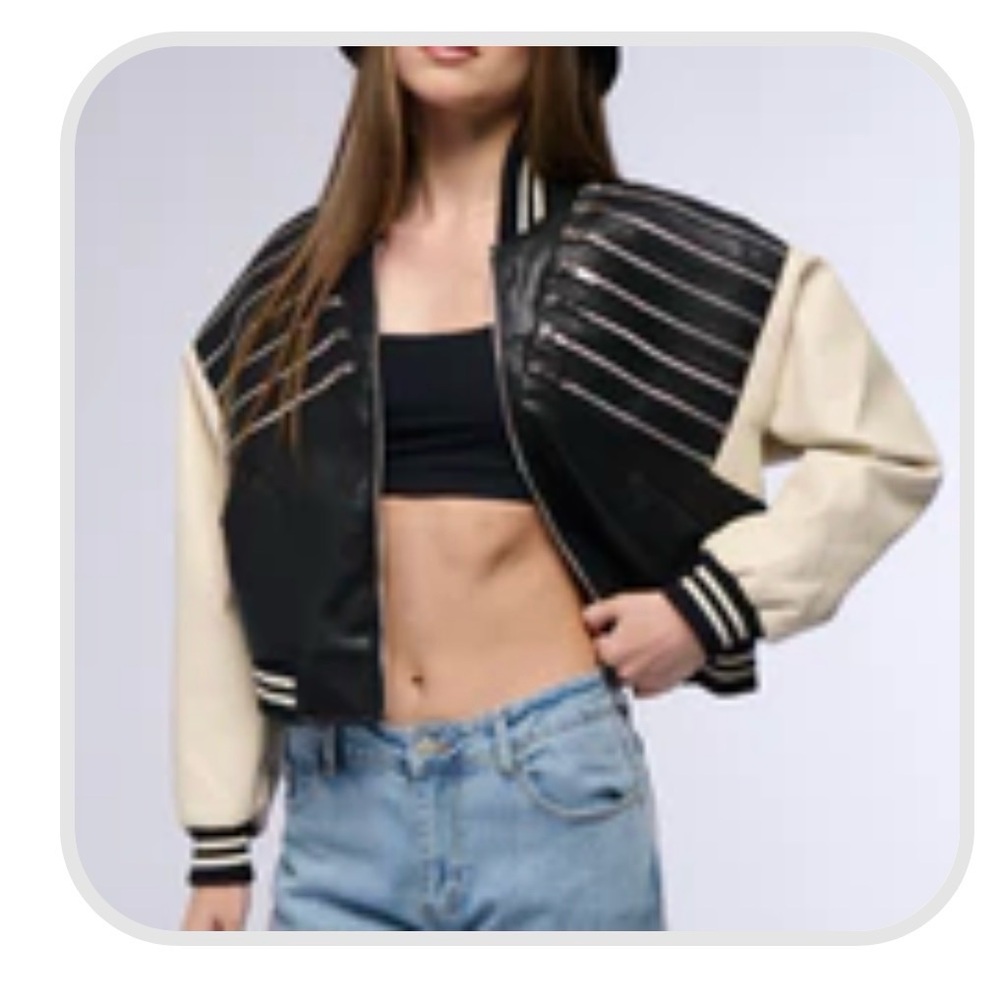 Stylish Black and Cream Women's Jacket